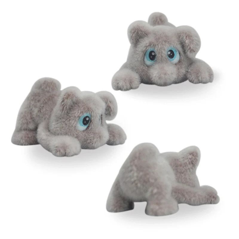 Маленькая собака глухая коробка игрушка флокирование животные игрушки для детей
