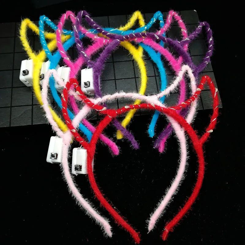 Светодиодные повязки на голову с ушами дьявол злой Косплей вечерние светильник