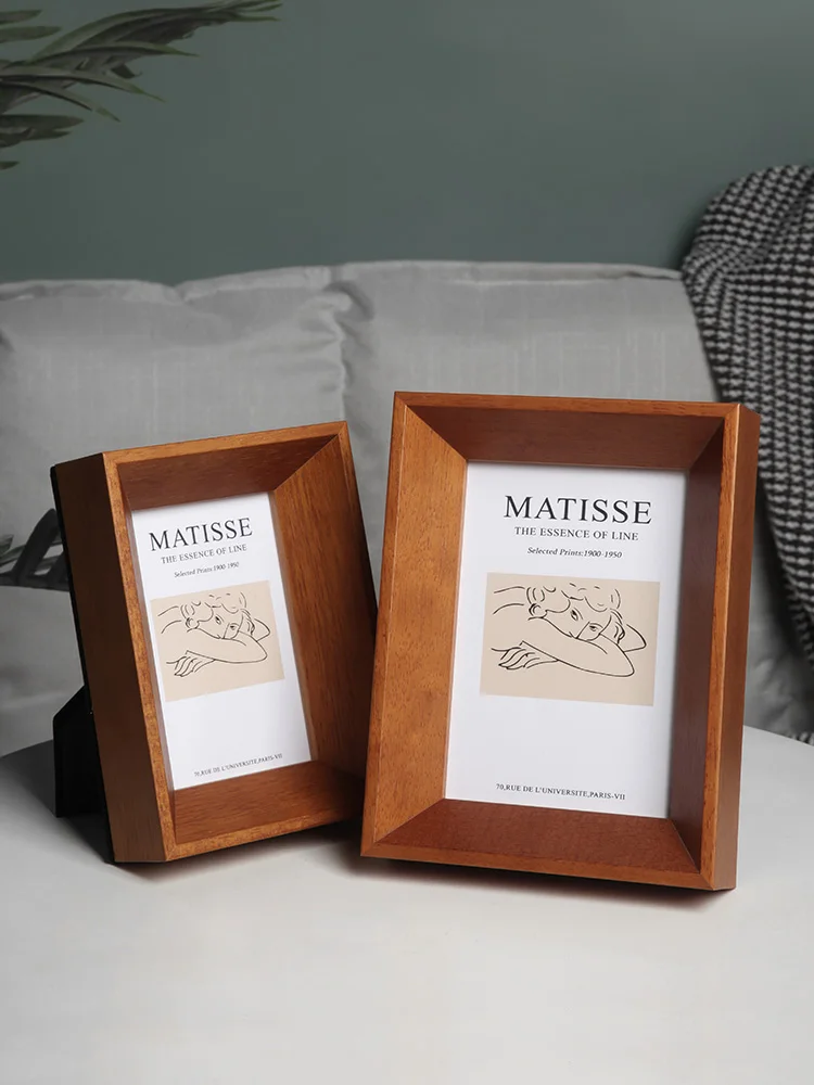 Элегантная картина фоторамка деревянный современный дизайн Постер