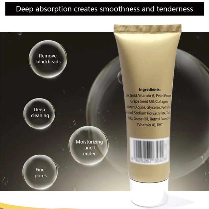 

Gold Hand Pulled Noodle Firming Moisturizing Mask Deep Cleansing Purifying Peel Off Black Face Masks Oil-control Facial Mask