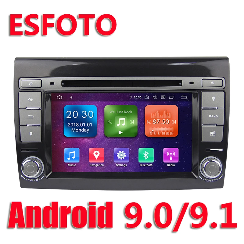Android 9 0 4G + 64G 8 CORE 2 Din автомобильный dvd мультимедийный плеер gps аудио для Fiat Bravo 2007 2012