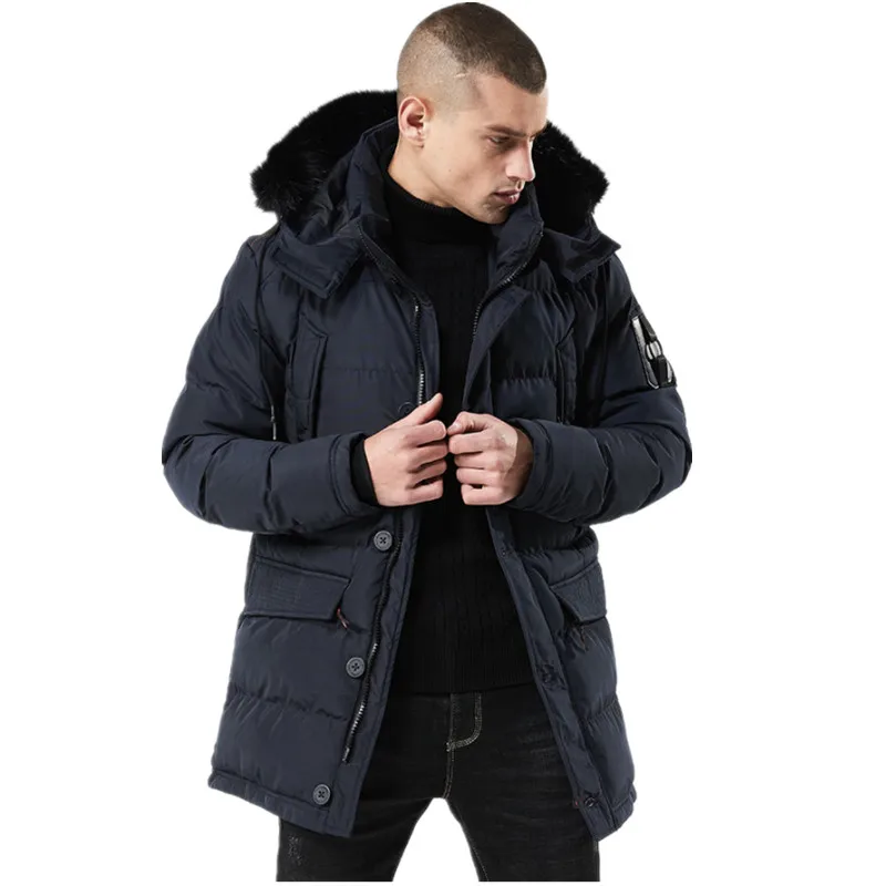 

Men Winter Jacket Long Parka Coats Casaco Jaqueta Masculino Thicken Warm Cotton Outerwear Fur Collar Coat Parkas Chaqueta