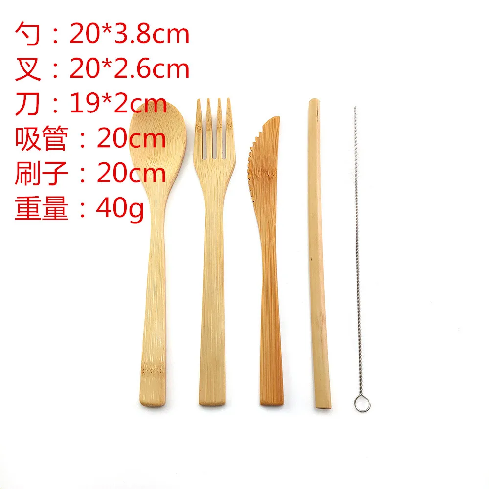 Набор столовых приборов из бамбука комплект 6 шт./компл. нож ложка вилка