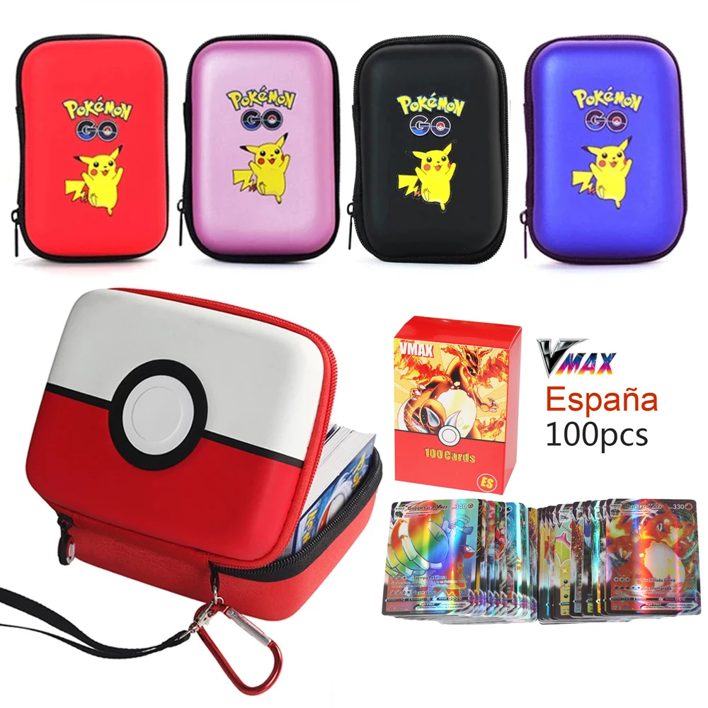 

Spanish New Pokemon Cards Album Trading Cards Storage Bag GX VMAX MEGA Collection Holds Game Card Shining Kid Toys Christma Gift