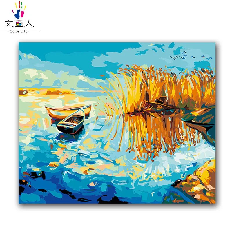 diy colorings paintings paints by number with kits undersea world pictures numbers for adults kids living room decoration | Дом и сад
