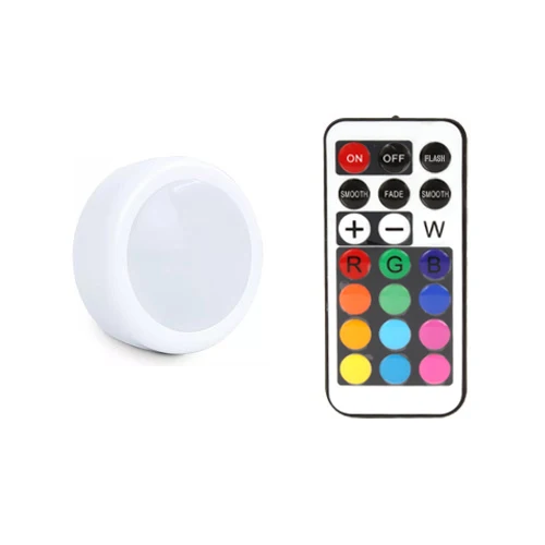 1 Lamp 1 Controller Светодиодная подсветка под шкаф шайба сенсорный датчик RGB 12 цветов затемнения 21 ключ беспроводной шкаф лестница Прихожая шкаф ночник - Цвет: 1 Lamp 1 Controller