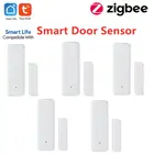 Датчик двери Tuya Zigbee, датчик контакта для системы автоматизации умного дома, работает с приложением Aleax Google Home