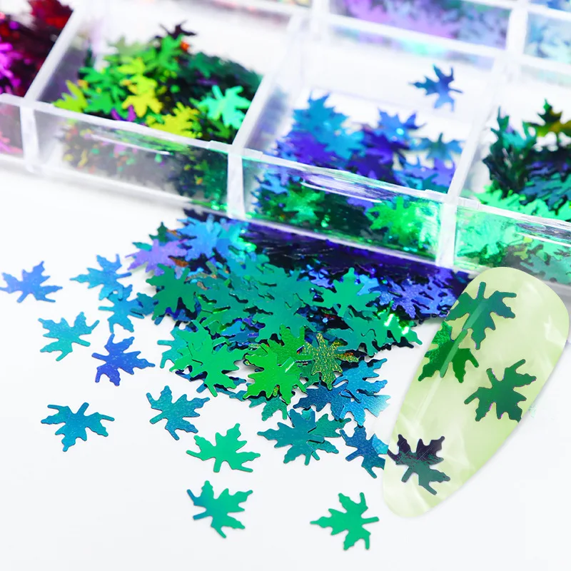 Блестки в виде кленовых листьев для маникюра 12 цветов | Красота и здоровье