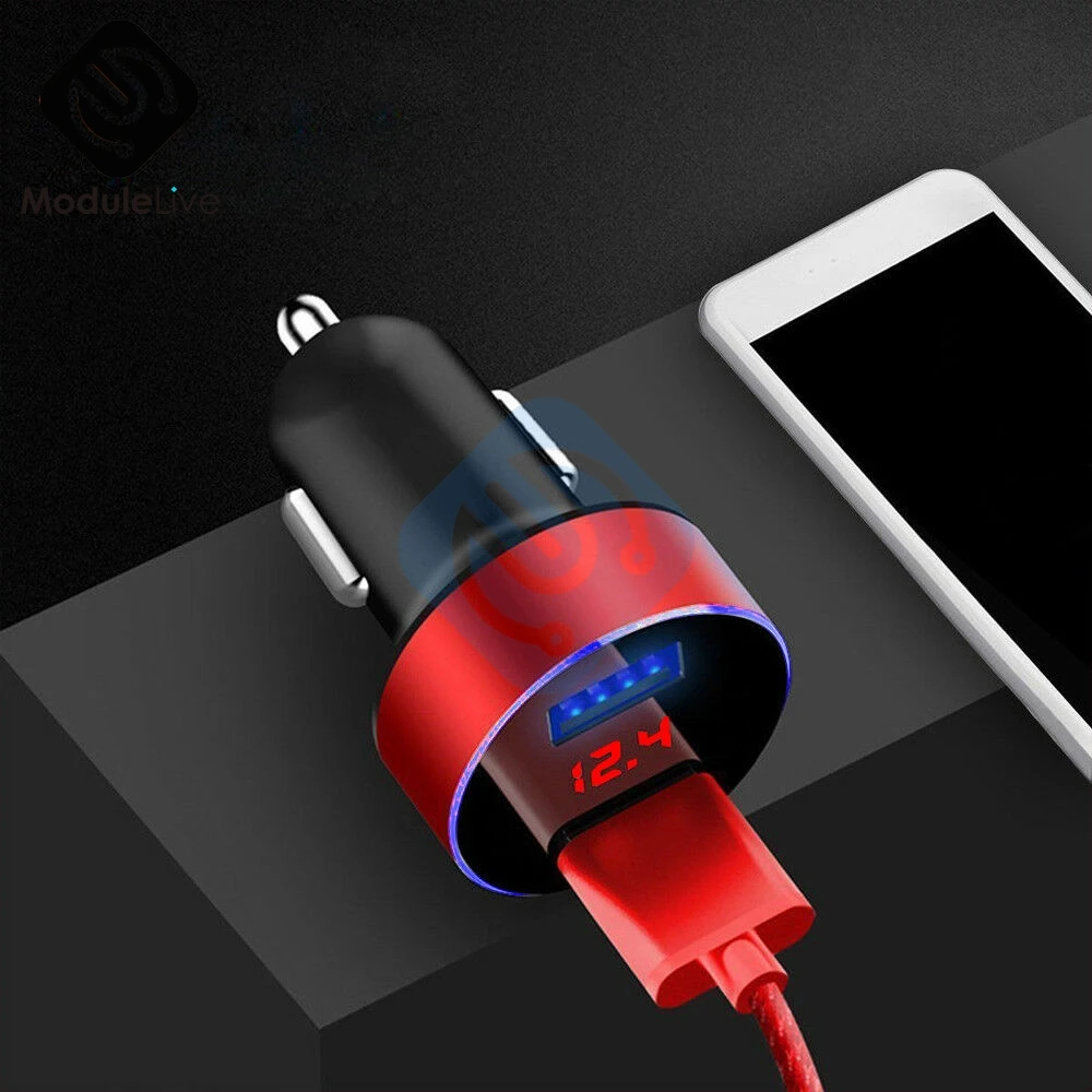 3.1A 5V двойной USB Автомобильное зарядное устройство цифровой светодиодный дисплей