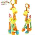 Плюшевые игрушки для младенцев, мягкий жираф, животное, искусственное развитие, милая детская плюшевая коляска, колокольчики