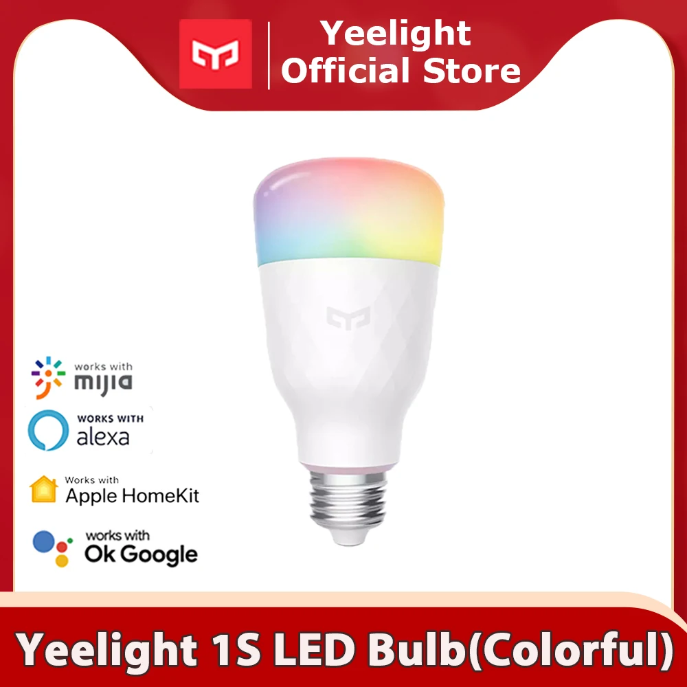 Йи светильник 1S/1SE E27 6 Вт RGB умная Светодиодная лампа Беспроводной голос Управление красочные светильник 100-240V Поддержка Mi home Google Home - изображение