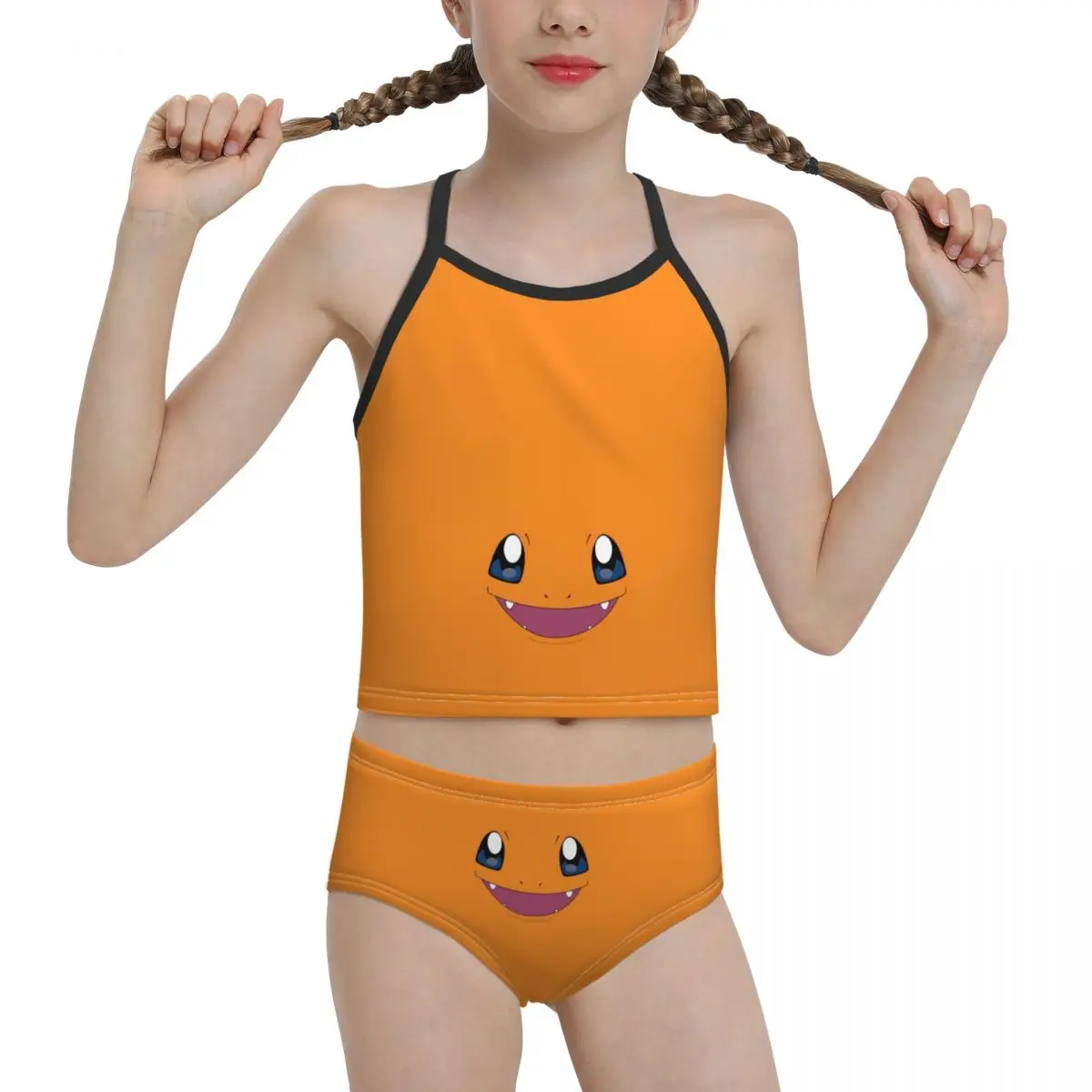 

2021 Anime Beach Wear for junior high school Girl Print Dragon Biquini Wholesale Brand for Children Girl