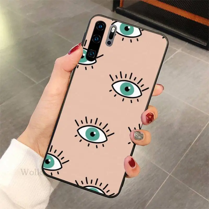 

Funny Lucky Eye Blue Evil Eye Print Phone Case for honor 7A 8x 8s 9 10i 20s V30 PLAY lite pro nax fundas cover