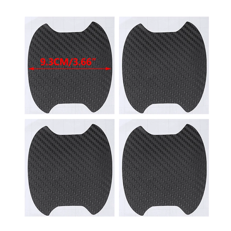 4 шт 9 3 см черное углеродное волокно Стиль автомобильные дверные ручки чаши чашки
