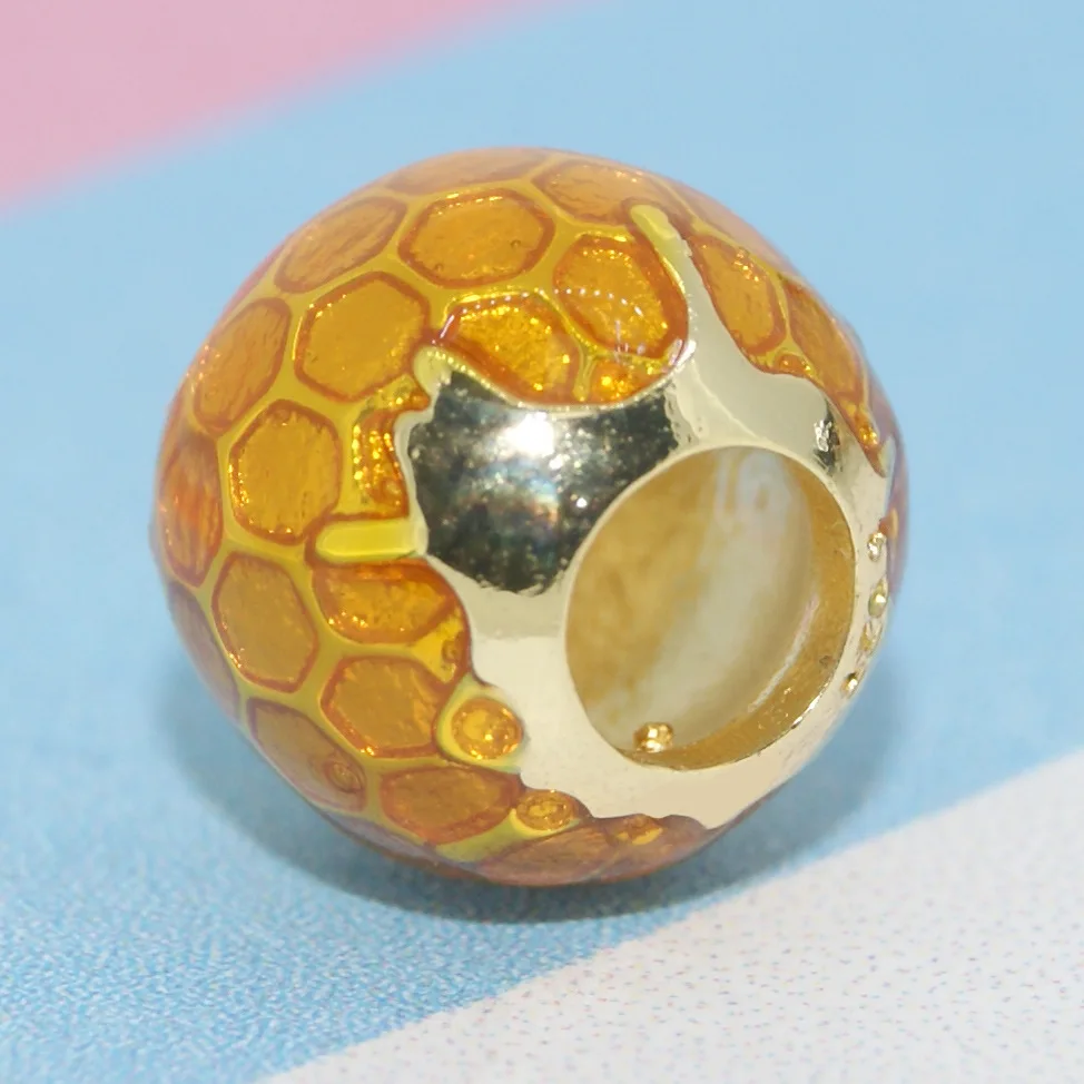 Новинка 2021 золотые сотовые медовые бусины в форме сердца подходят для