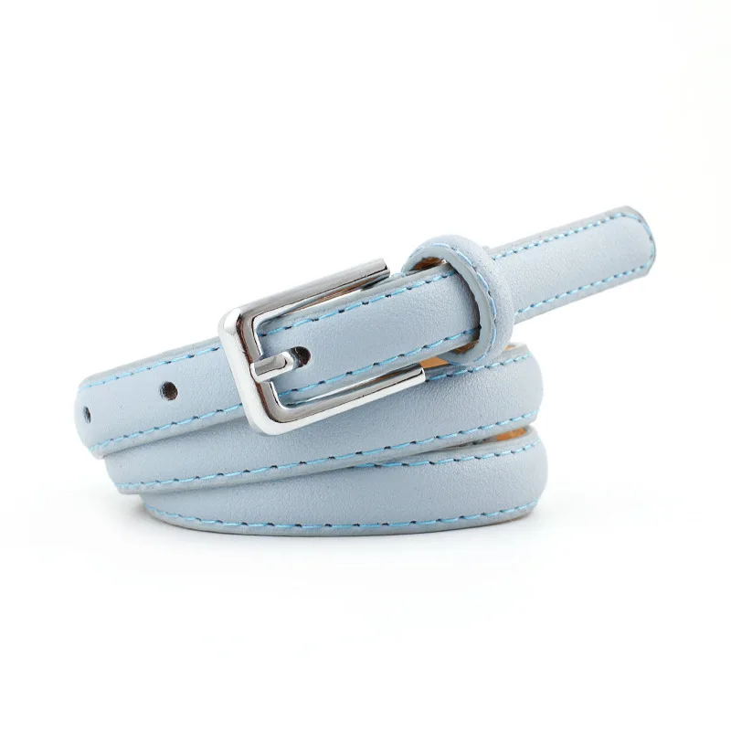 Новинка 2019 г. милый тонкий ремень для женщин модный кожаный пояс серебристый с