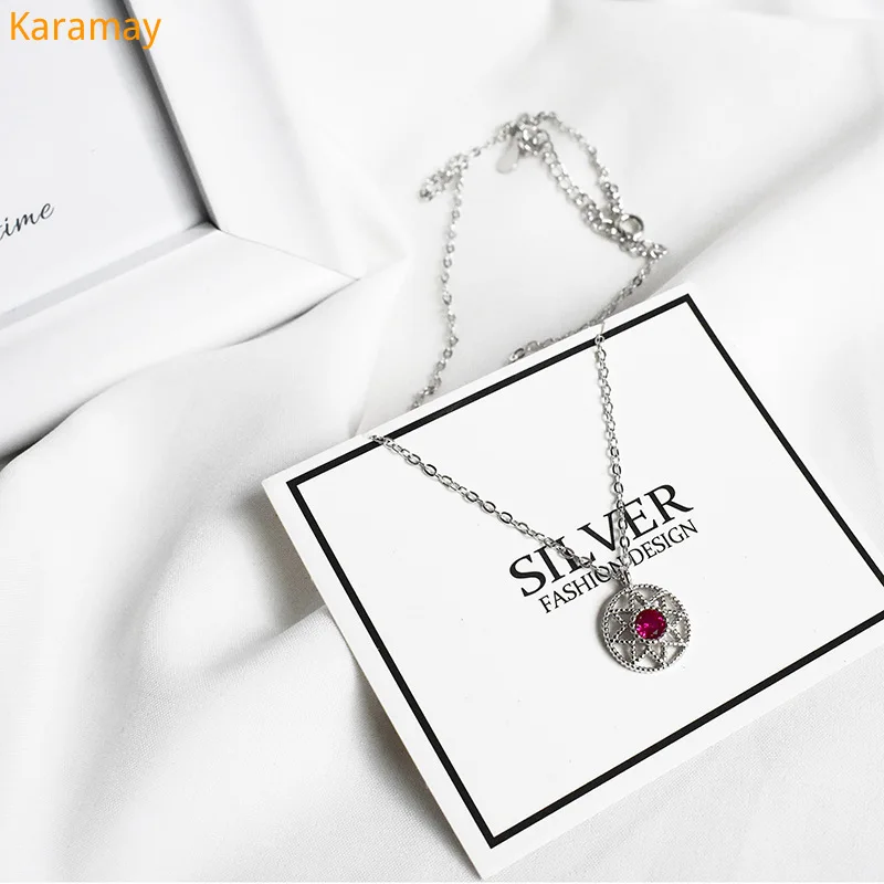 

S925 Sterling Silver Necklace hollow Star Necklace chic Korean personality female compass clavicle silver chain jewelry