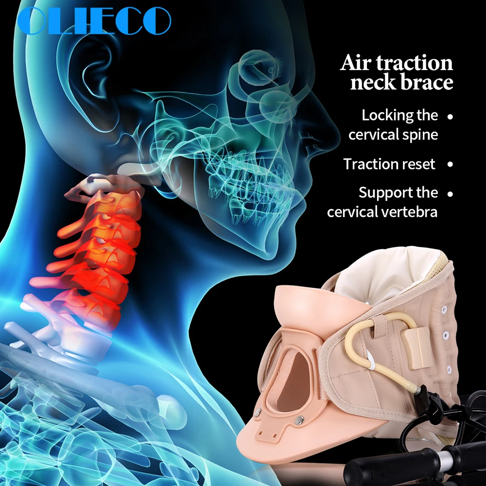 Надувной шейный массажер OLIECO портативный для облегчения боли в шее