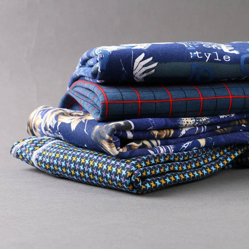 Men Long Johns Warm Pants Thick Middle Waist Slim Elastic Fashion Print Breathable Male Sexy Underwear Tight Legging Bottoms