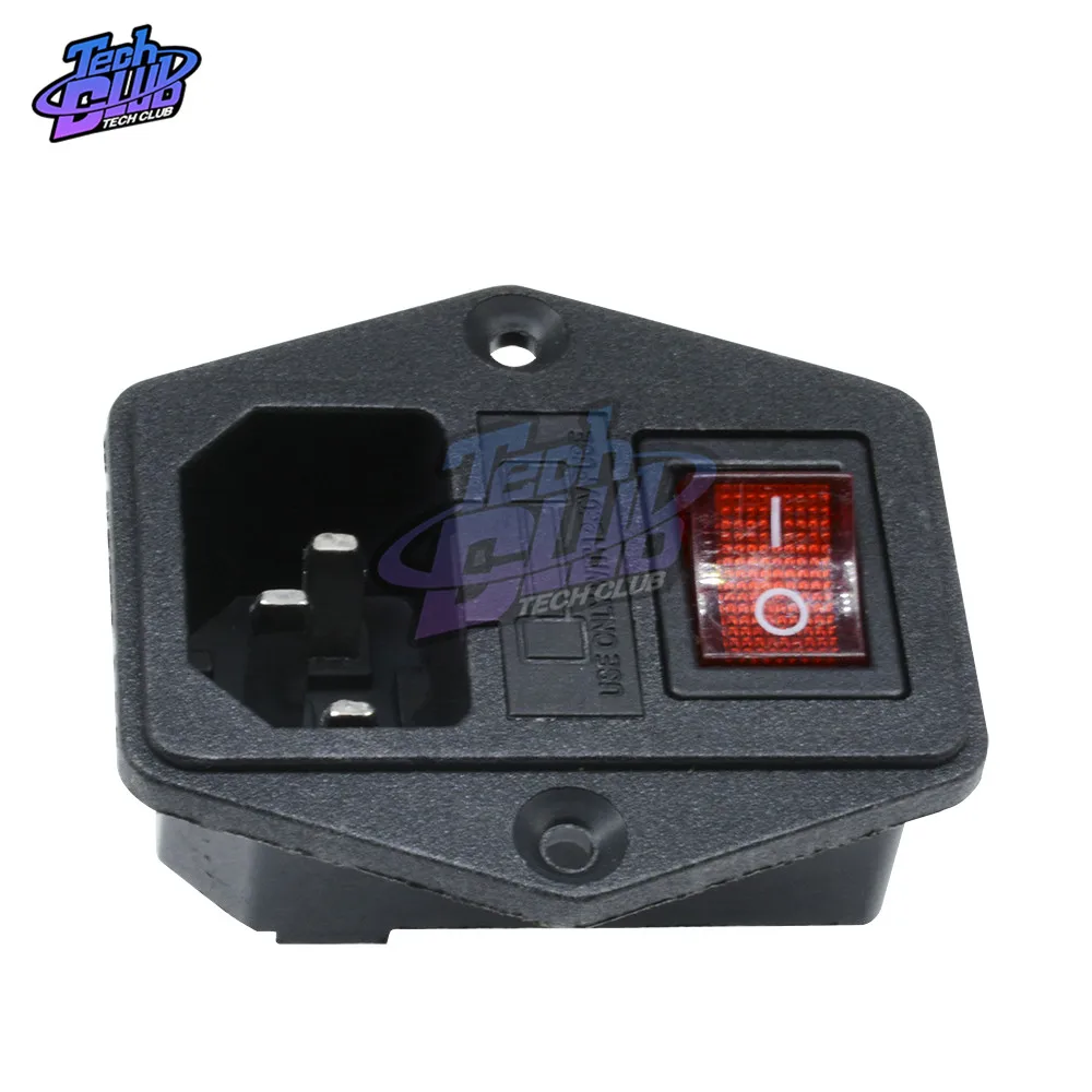 5 шт. AC 250 В 10A черный красный 3-контактный разъем питания с держателем