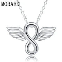 925 sterling silver fashion simple angel wings pendant necklace for woman wedding engagement party jewelry gift