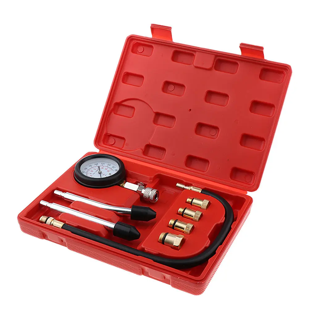

8pcs High Precision Spark Plug Cylinder Compression Tester Test Kit Professional Gas Engine Gauge Tool with Box Automotive Tool