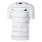 Мужская Спортивная Футболка jeansian, футболка, топы для бега, тренажерного зала, фитнеса, тренировок, футбола, с коротким рукавом, сухая посадка LSL112 White2