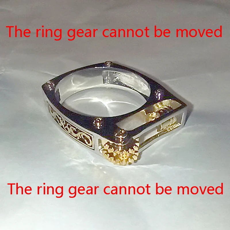 Модное механическое зубчатое колесо мужское кольцо серебряного цвета Панк