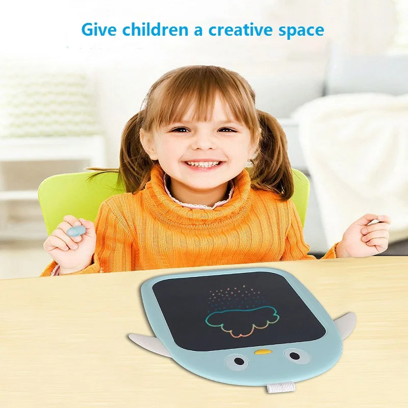 Доска для рисования с маленьким пингвином мультяшный цветной ЖК-дисплей детская