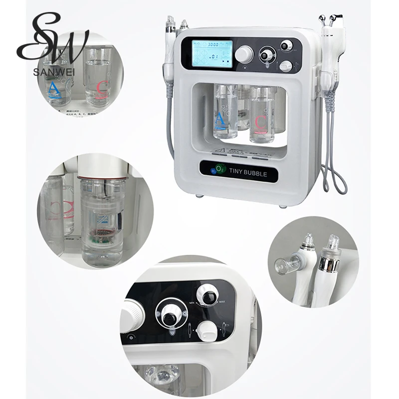 

4 In 1 Hydro Oxygen Jet Peel Beauty Machine Small Bubble Facial Skin Care Tool For Face Pore Cleaning Blackhead Remover