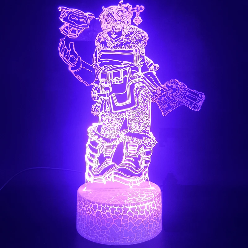 Игра герой Overwatch Mei 3D лампа Батарея питание Multi-color с пультом дистанционного