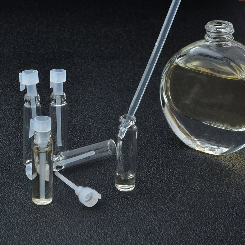 50 шт Мини стеклянные флаконы для образцов духов пустые с эфирным маслом 1 мл 2