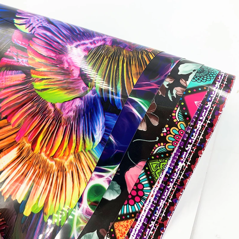 1 лист виниловый термотрансферный цветок в этническом стиле для изготовления