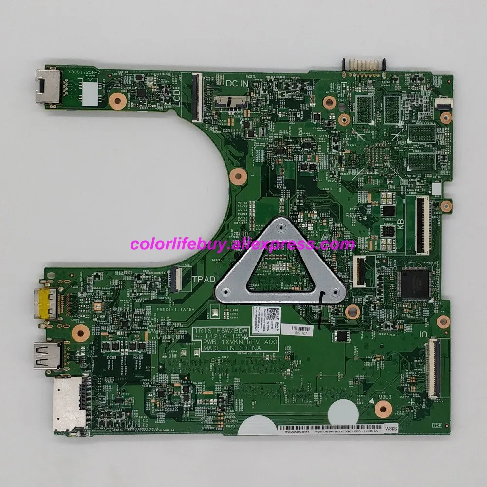Натуральная CN-0DTMMV 0DTMMV 14216-1 1XVKN N16V-GM-B1 GPU i3-5015U материнская плата для ноутбука Dell Inspiron