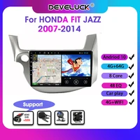 develuck car multimedia video player for honda fit jazz 2007 2013 android 10 0 radio stereo player gps navigation 2din head unit