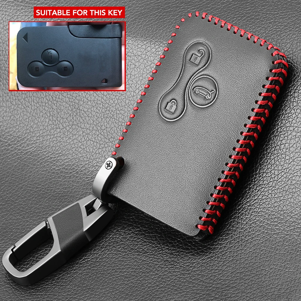 Чехол для автомобильного ключа из натуральной кожи чехол смарт Renault Clio Logan Megane 2 3