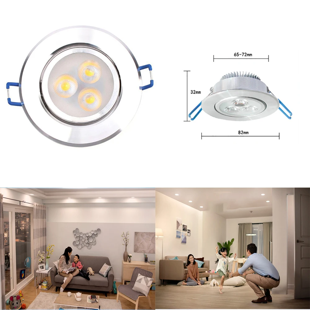 

3W Led Round Hotel Home Anti Daze Bedroom Spotlight Modern Low Power Living Room Super Brightness Recessed Ceiling Light