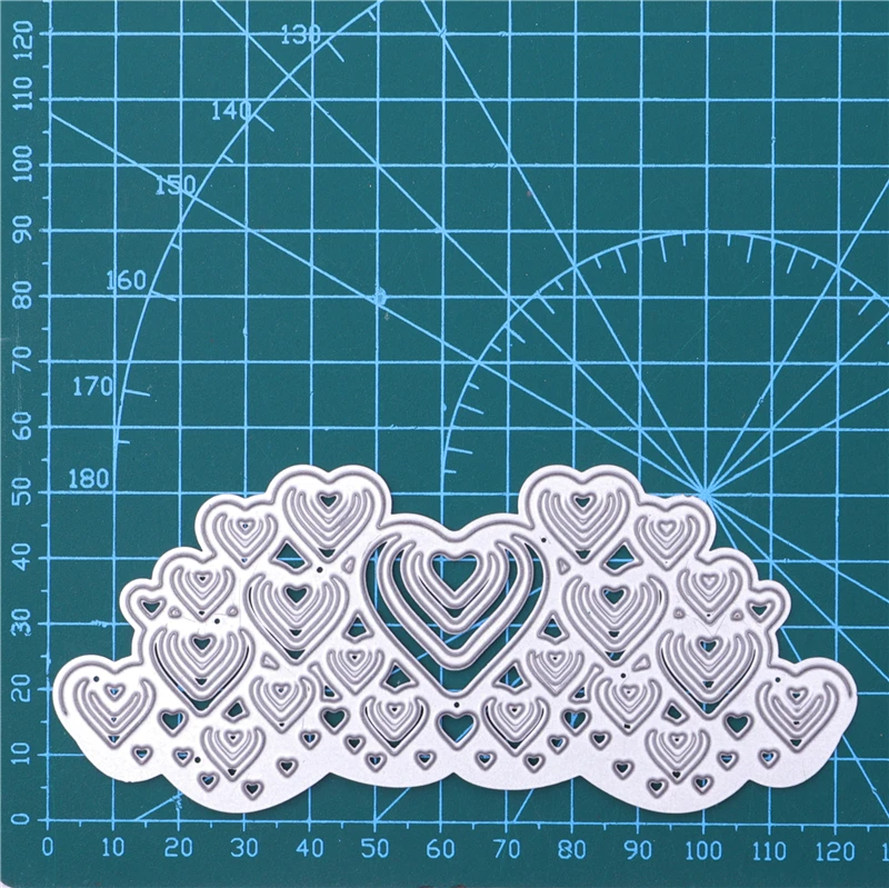 

YaMinSanNiO Heart Border Metal Cutting Dies Love Background for Making Cards Decorative Embossing DIY Crafts Stencils Die Cuts