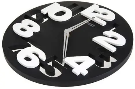 Бесшумные настенные часы 3D для ванной комнаты модель 8808 года офисные (черный и