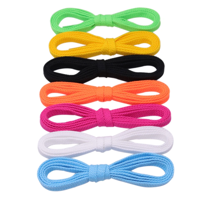 

Weiou Shoe Accessory 7MM Bright Color Flat Shoelaces Double-Layer Polyester Man Women Sneaker Laces For Drop-Shipping Bulk Order