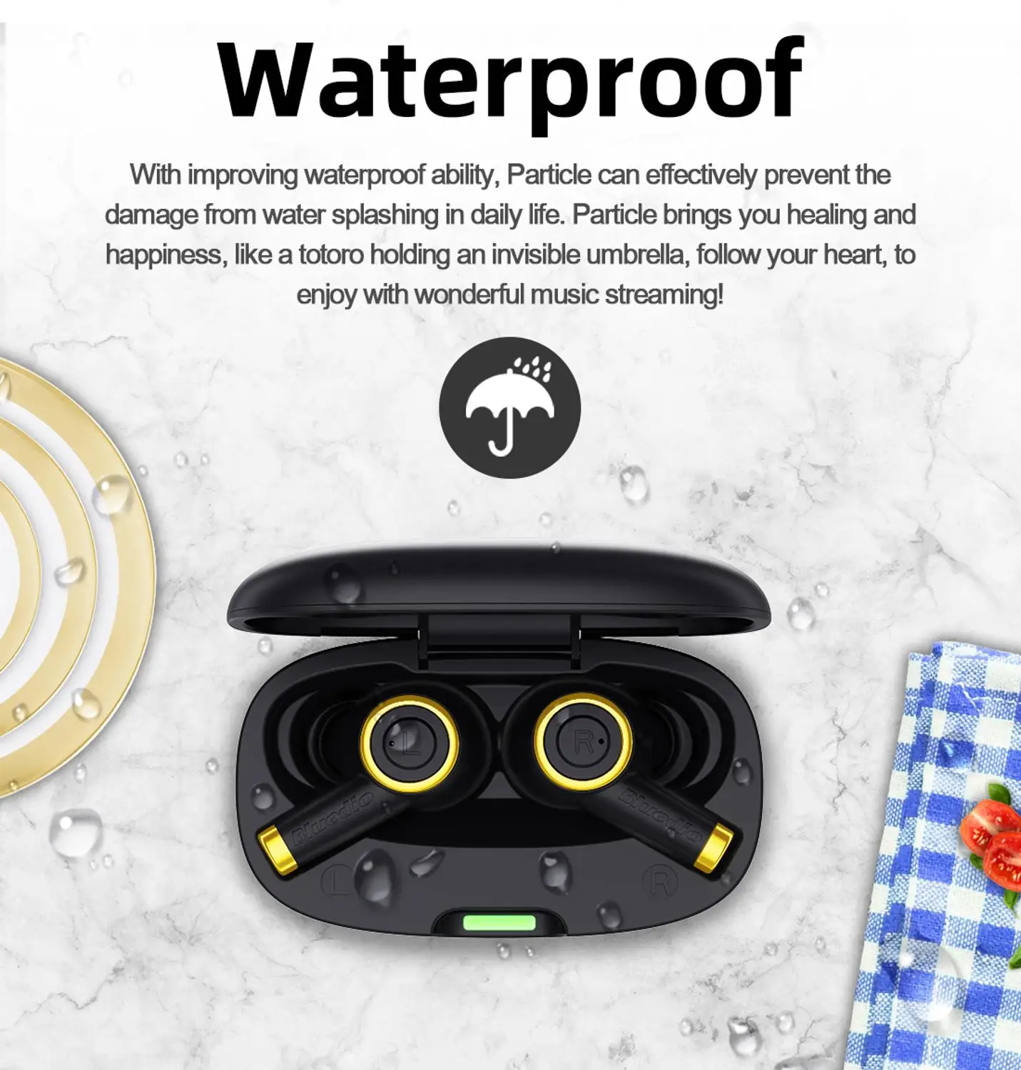 Bluedio TWS наушники Bluetooth беспроводные спортивные водонепроницаемые AI распознавание