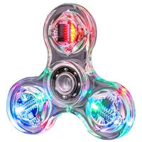 fidget toys crystal luminous led light spinner hand top spinners glow in dark edc stress relief kinetic gyroscope for children