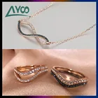 Модные ювелирные изделия SWA, очаровательное милое простое ожерелье с привязанными влюбленными 8-образными вставками, женское простое ожерелье с цепочкой до ключиц для женщин