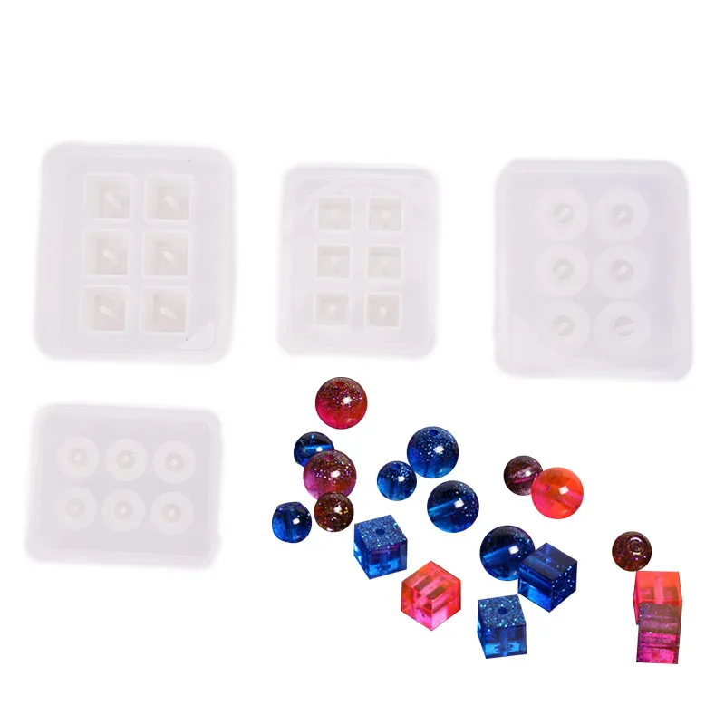 

Silicone UV Resin DIY Round Square Beads DIY Mold Jewelry Making Resin Mold