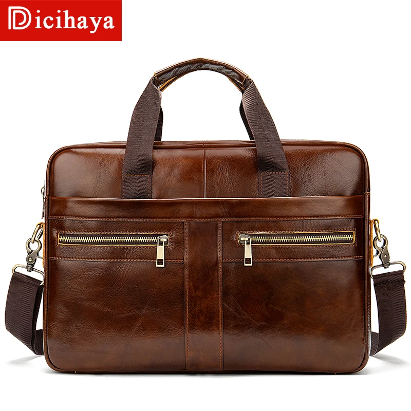 

DICIHAYA, деловой мужской портфель из натуральной кожи, Брендовые мужские сумки из натуральной кожи, вместительные мужские сумки, сумки на плеч...