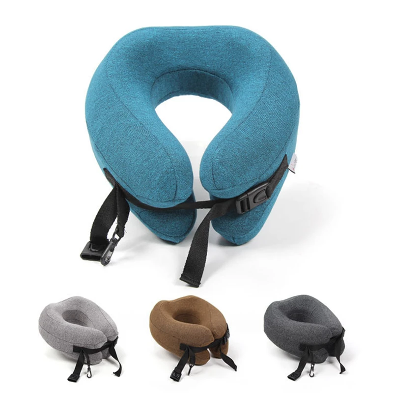 Neck Adjustable U Shape Memory Foam Travel Pillow Foldable Head Chin Support Cushion for Sleeping on Airplane Car | Красота и