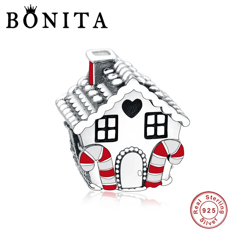 925 Стерлинговое Серебро пряничный домик очарование болтаются подходят