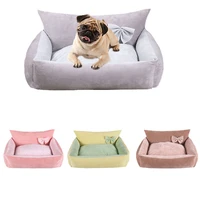 dog beds warm sleeping cotton puppy bed washable detachable oxford cloth kennel cat nest bottom waterproof small catdog nest