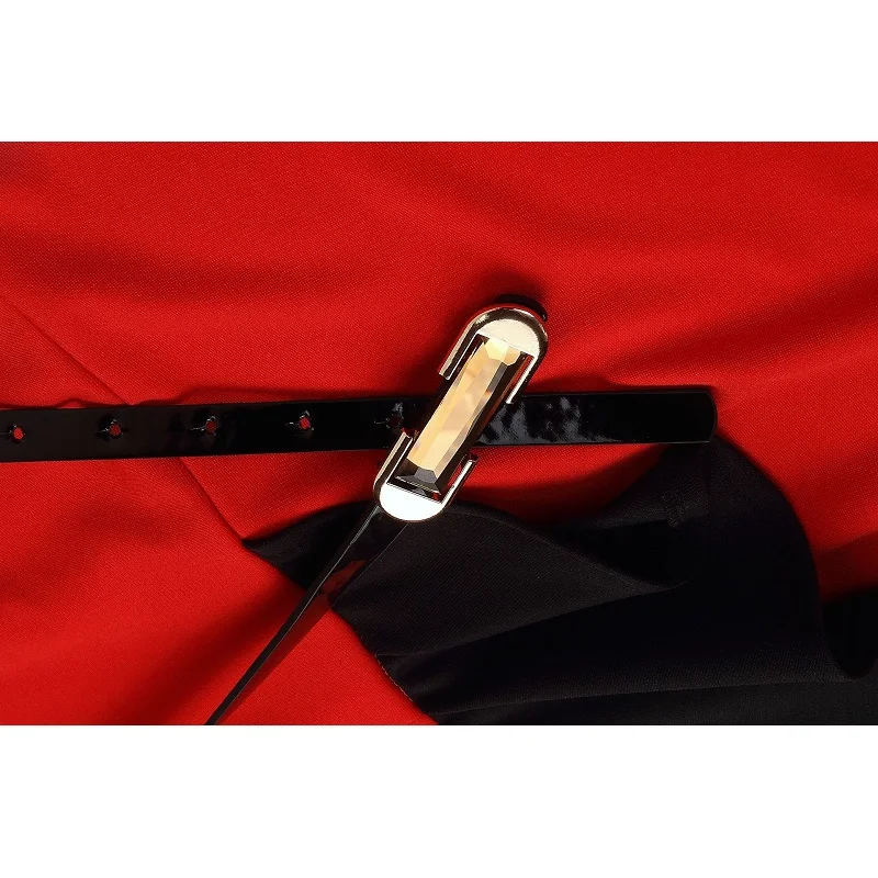 

Sexy V-neck Womens Party Garment African Fashion Puff Sleeve Dress With Belt Polyster OL Style Size S-3XL