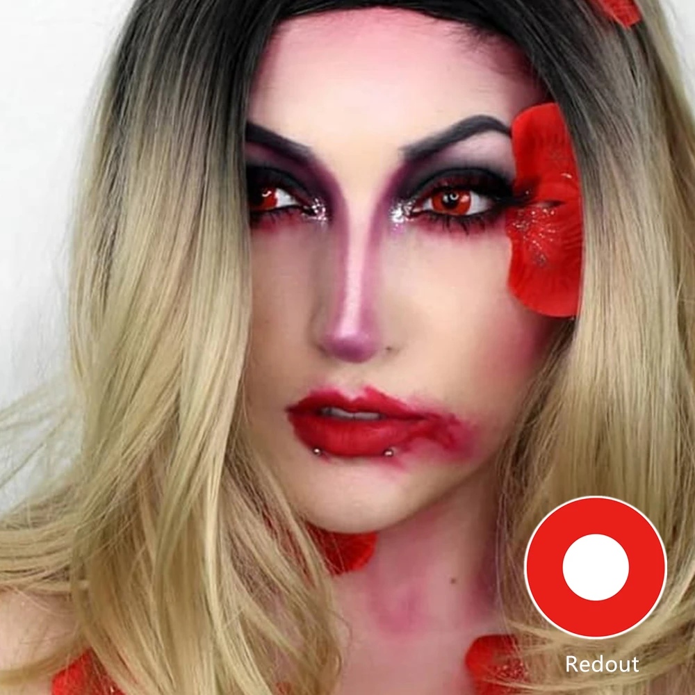 Цветные контактные линзы FreshGo для косплея Хэллоуина светящиеся и белые глаз